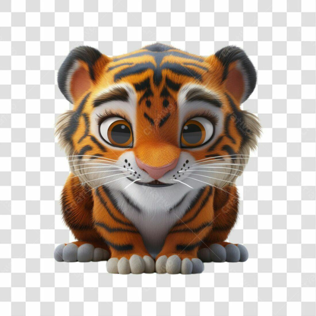 Icone Tigrinho fofinho PNG com fundo transparente