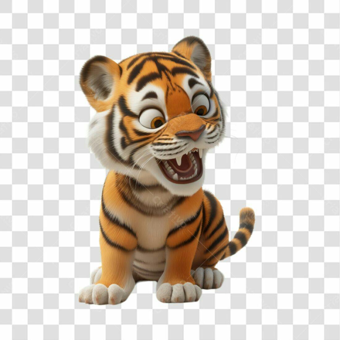 Icone Tigrinho Cartoon PNG com fundo transparente