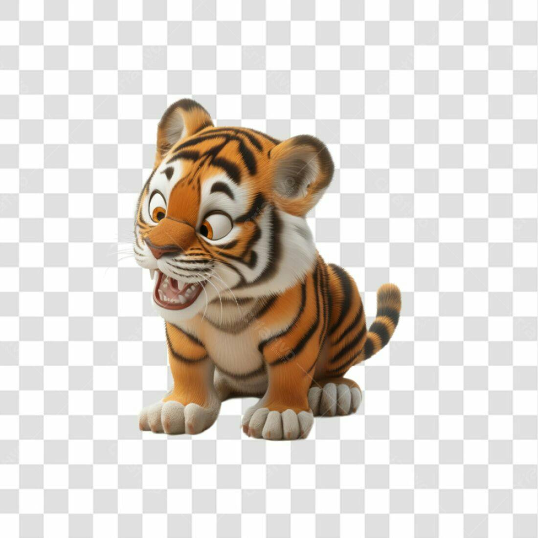 Icone Tigrinho Cartoon PNG com fundo transparente