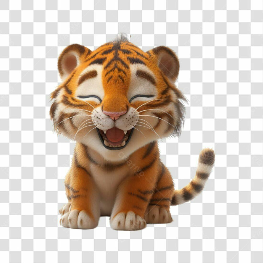 Icone Tigrinho Feliz PNG com fundo transparente