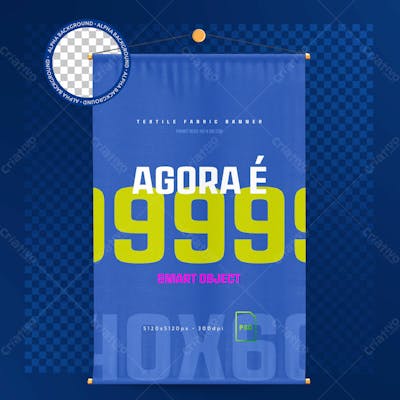 Mockup Banner De Parede Com Cordinha 40X 60Cm Política Eleição Prefeito Vereador Com Fundo Transparente