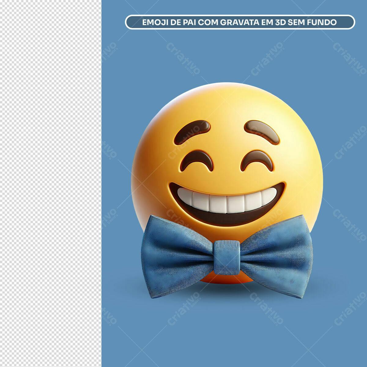 Emoji Pai Gravata Azul PSD Editável