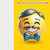 3d emoji with mustache and bow tie on transparent background