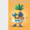 Pineapple dad character in 3d without background