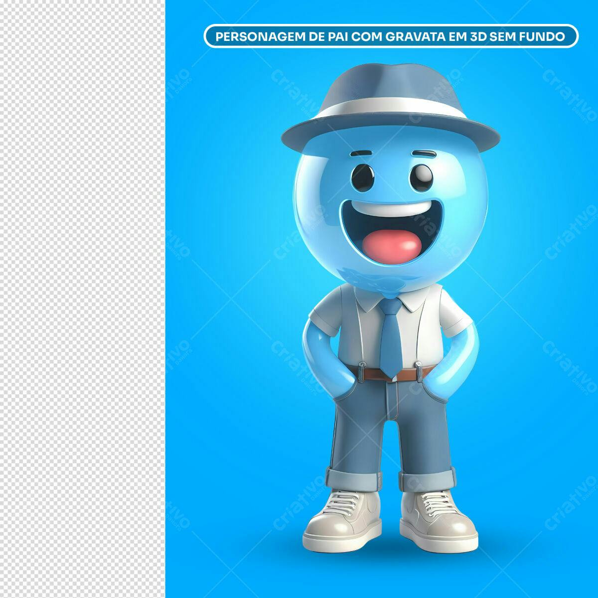 Personagem Pai Gravata 3D PSD Editável
