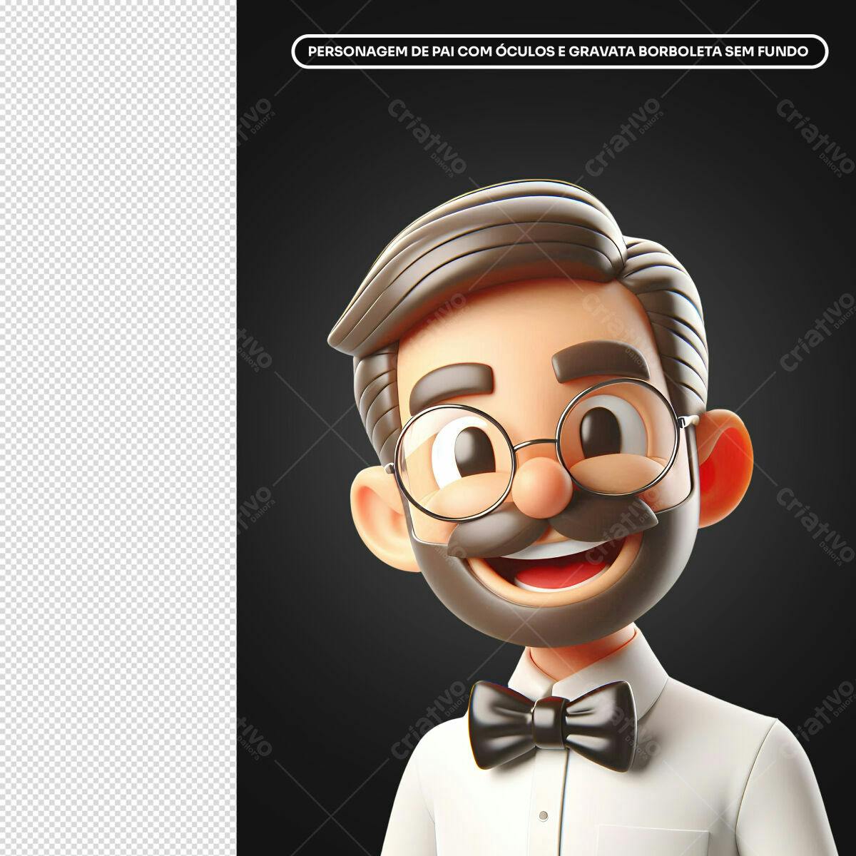 Personagem Pai Cartoon 3D PSD Editável