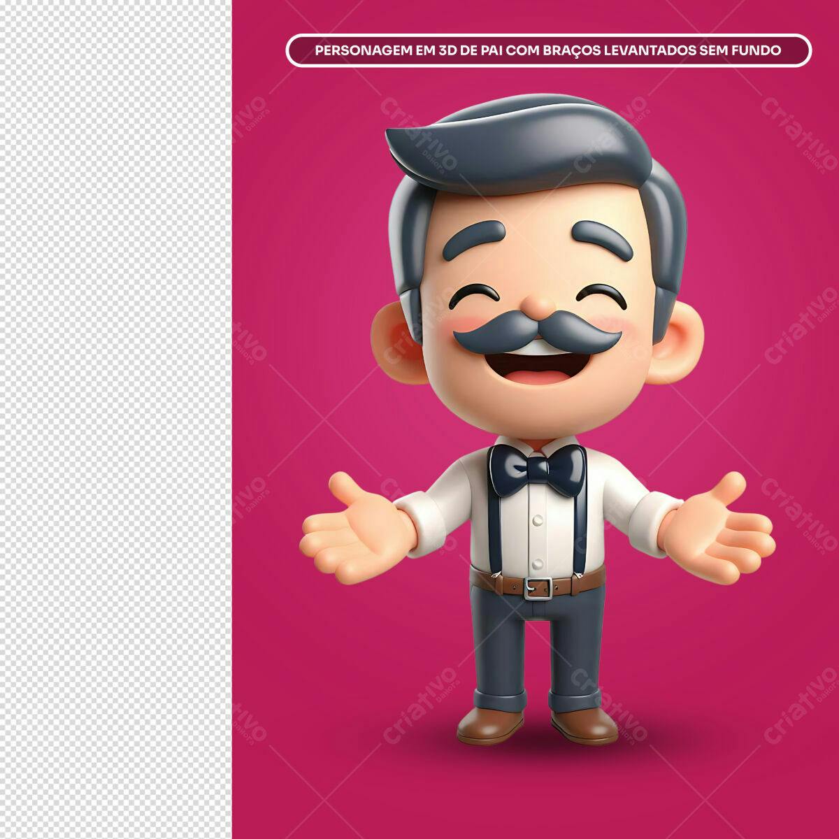 Personagem 3D Pai Alegre PSD Editável