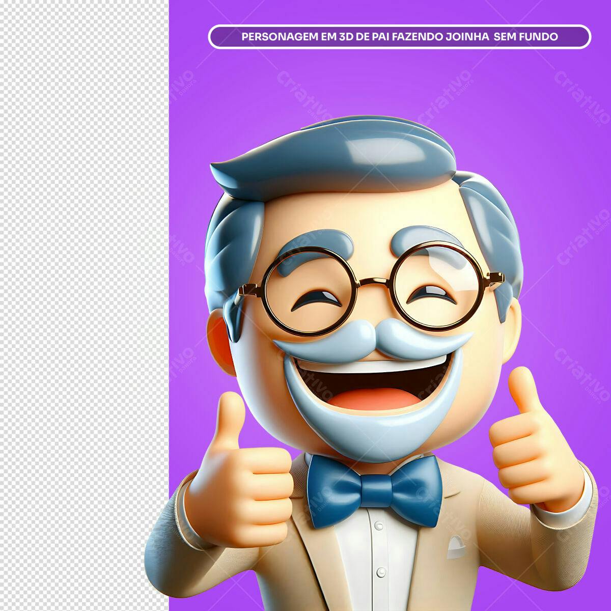 Personagem 3D Pai Aprova PSD Editável