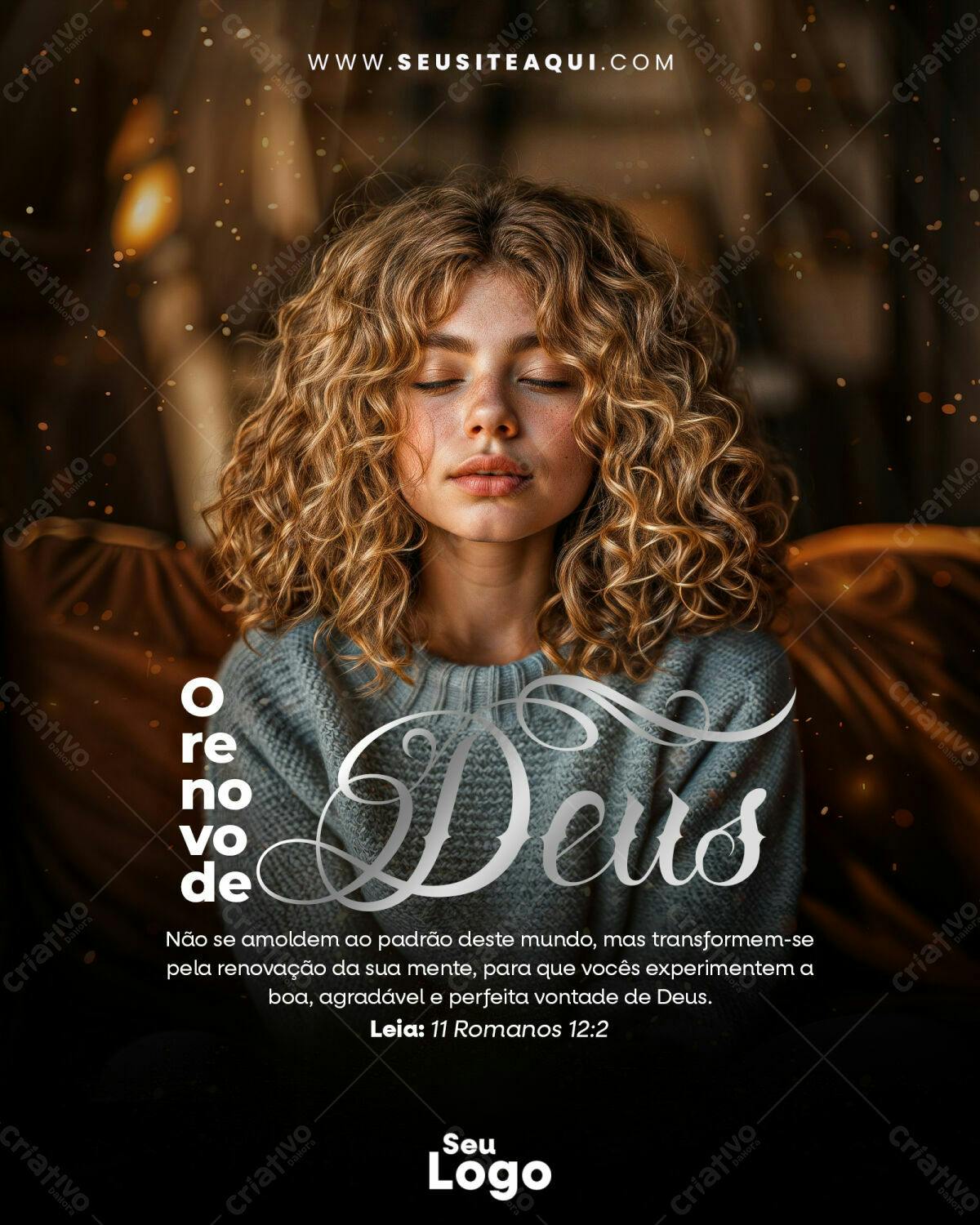 Post para Redes Sociais com Versículo Bíblico PSD Editável