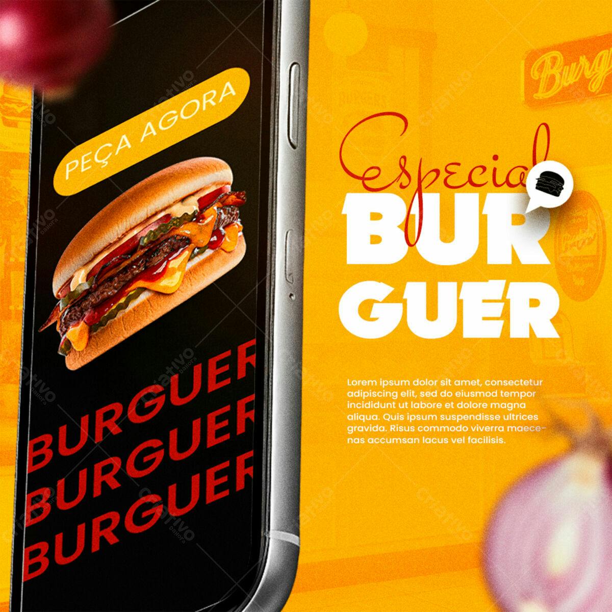 Banner Promoção Especial Burguer PSD Editável