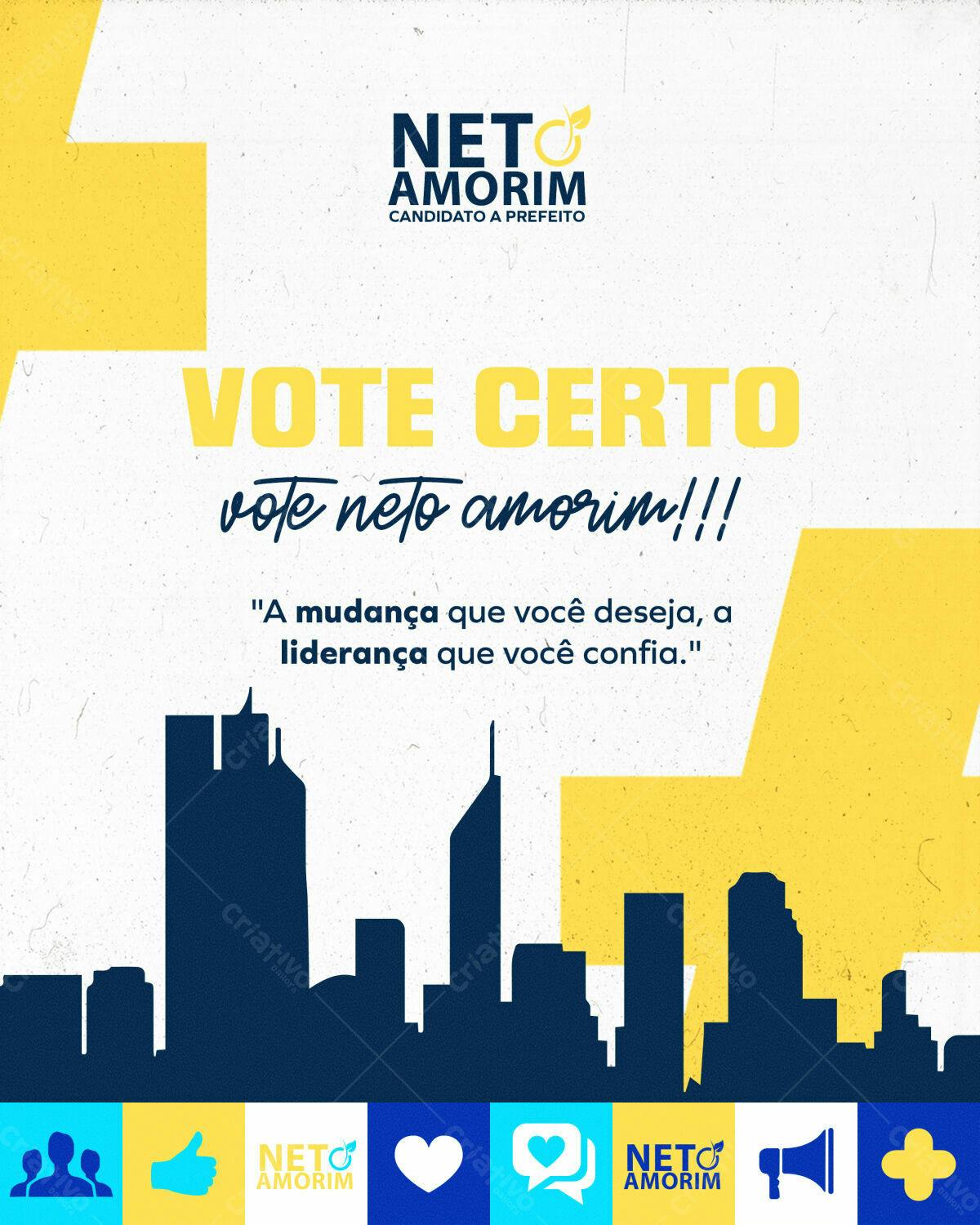 Flyer Eleições Neto Amorim PSD Editável