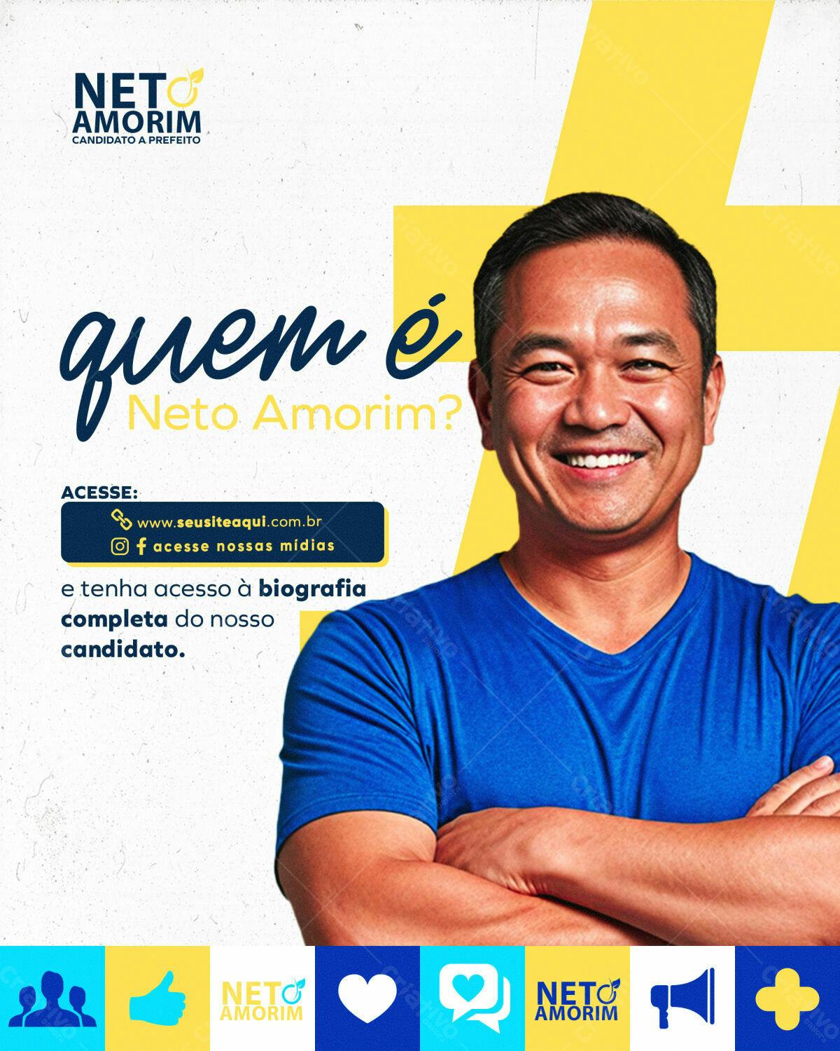 Flyer Eleições para Prefeito PSD Editável