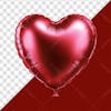 3d element, heart shaped balloon, red