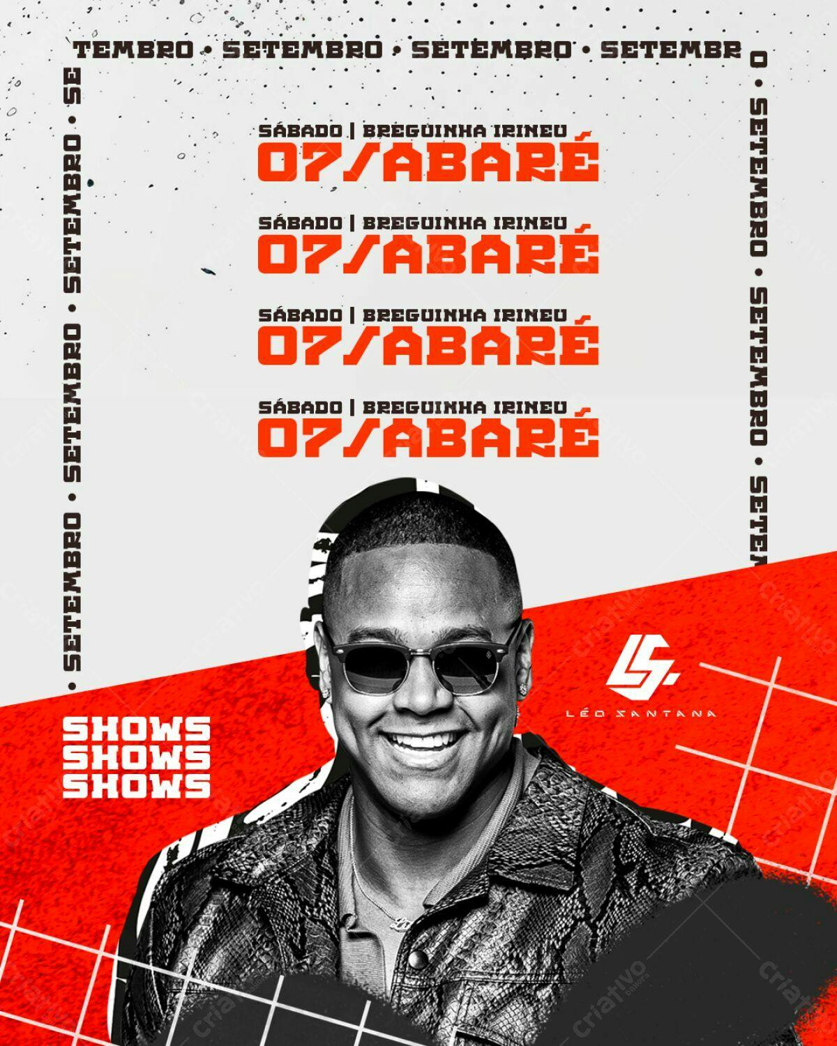 Flyer para Show de Léo Santana 07/Abr PSD Editável