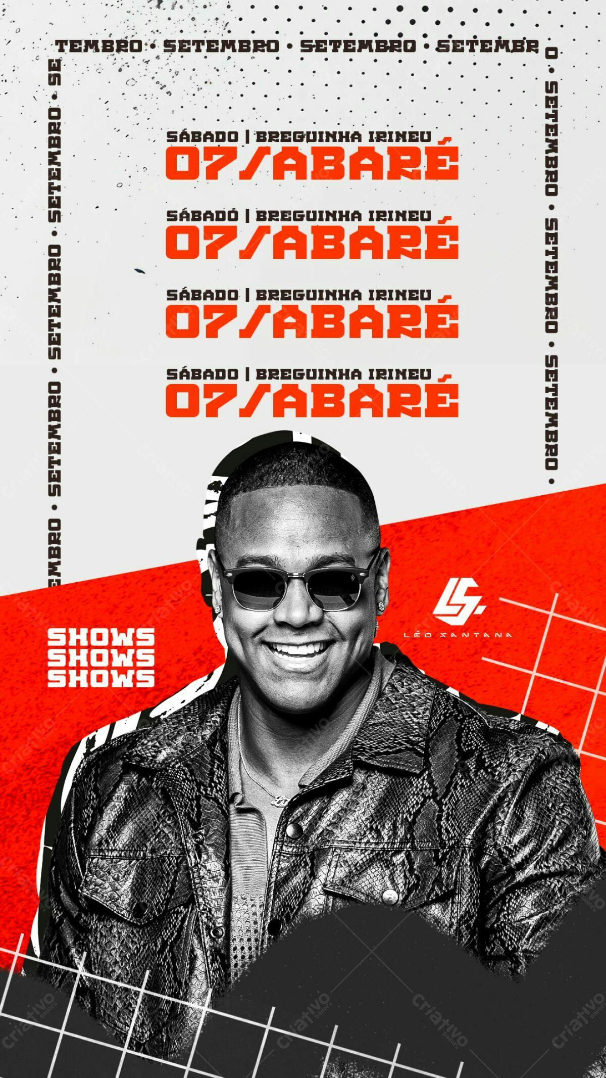 Flyer para Show Breguinha Irineu 07/09 PSD Editável
