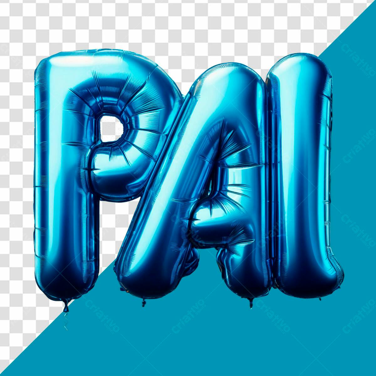 Balões "Pai" Dia dos Pais PSD Editável