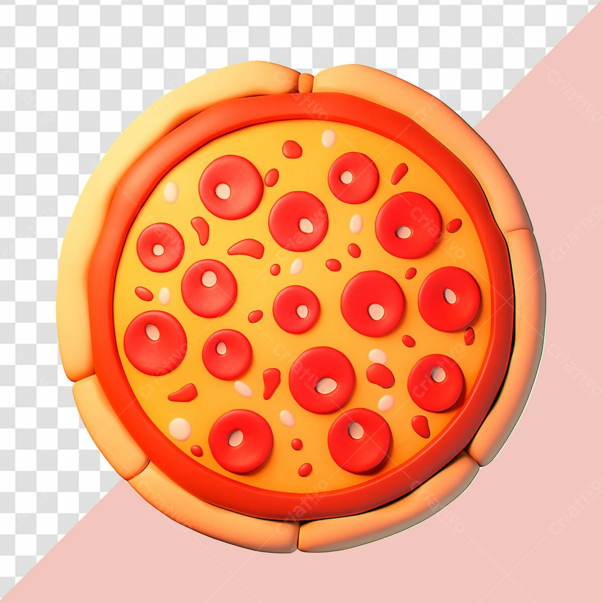 Ícone Pizza Pepperoni PSD Editável