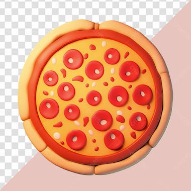 Elemento 3d linda pizza de peperoni