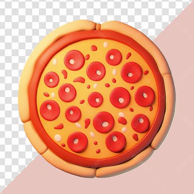 Elemento 3D Linda Pizza De Peperoni