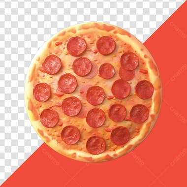 Elemento 3d linda pizza de peperoni