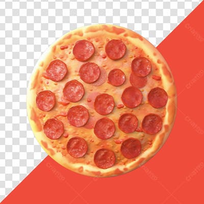 Elemento 3D Linda Pizza De Peperoni