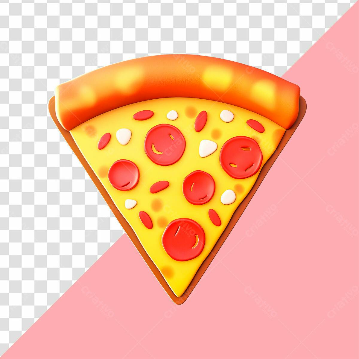 Psd Fatia de Pizza Cartoon para Redes Sociais Editável