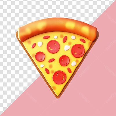 Elemento 3D Pedaço De Pizza De Peperoni