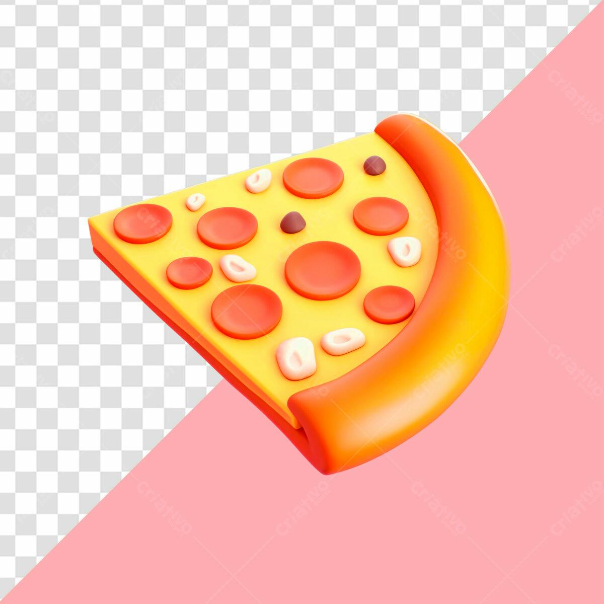 Ilustração Fatia de Pizza PSD Editável
