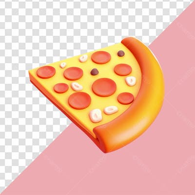 Elemento 3D Pedaço De Pizza De Peperoni