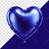 3d element, dark blue heart shaped balloon