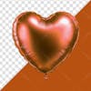 3d element, orange heart shaped balloon