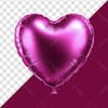 3d element, pink heart shaped balloon.