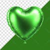 3d, heart shaped, green, balloon