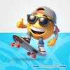 3d skater emoji transparent background