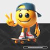 3d emoji skateboarder transparent background