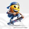 3d skater emoji transparent background