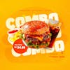 Combo burger, fries, and coke, premium editable psd