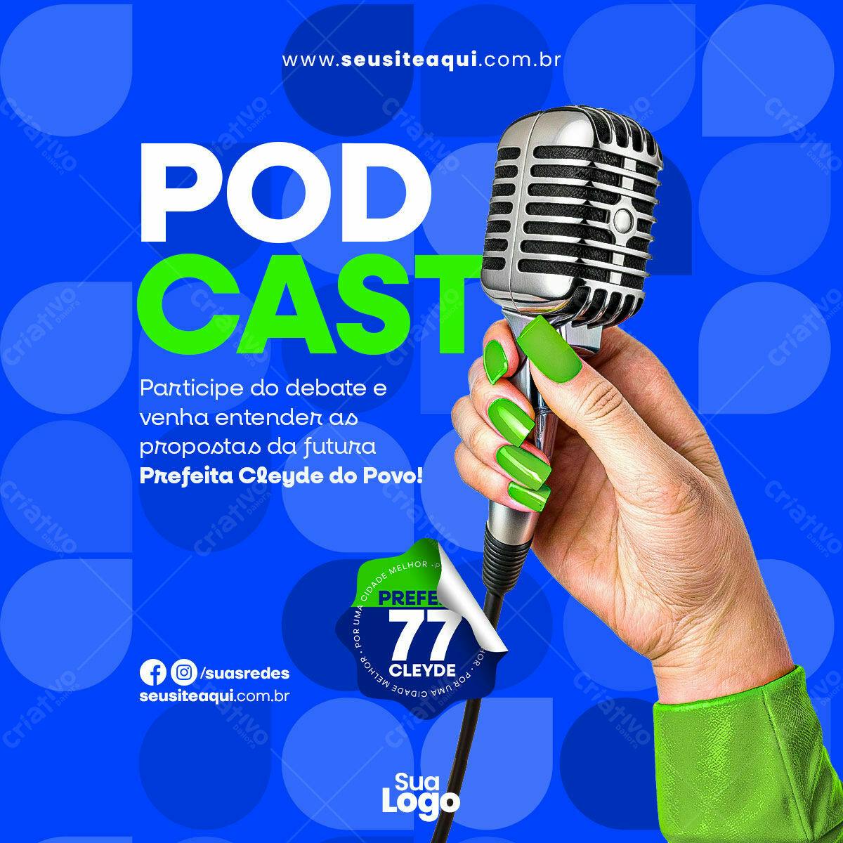 Flyer para Podcast Político PSD Editável