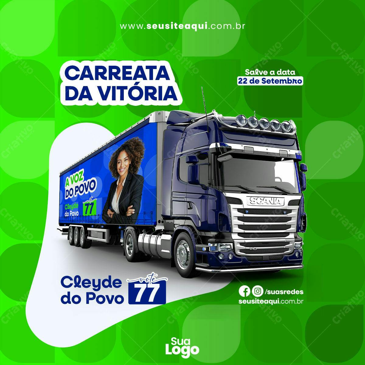 PSD Carreata Eleitoral PSD Editável
