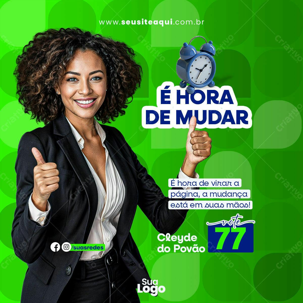 Postagem de Redes Sociais para Campanha Política PSD Editável