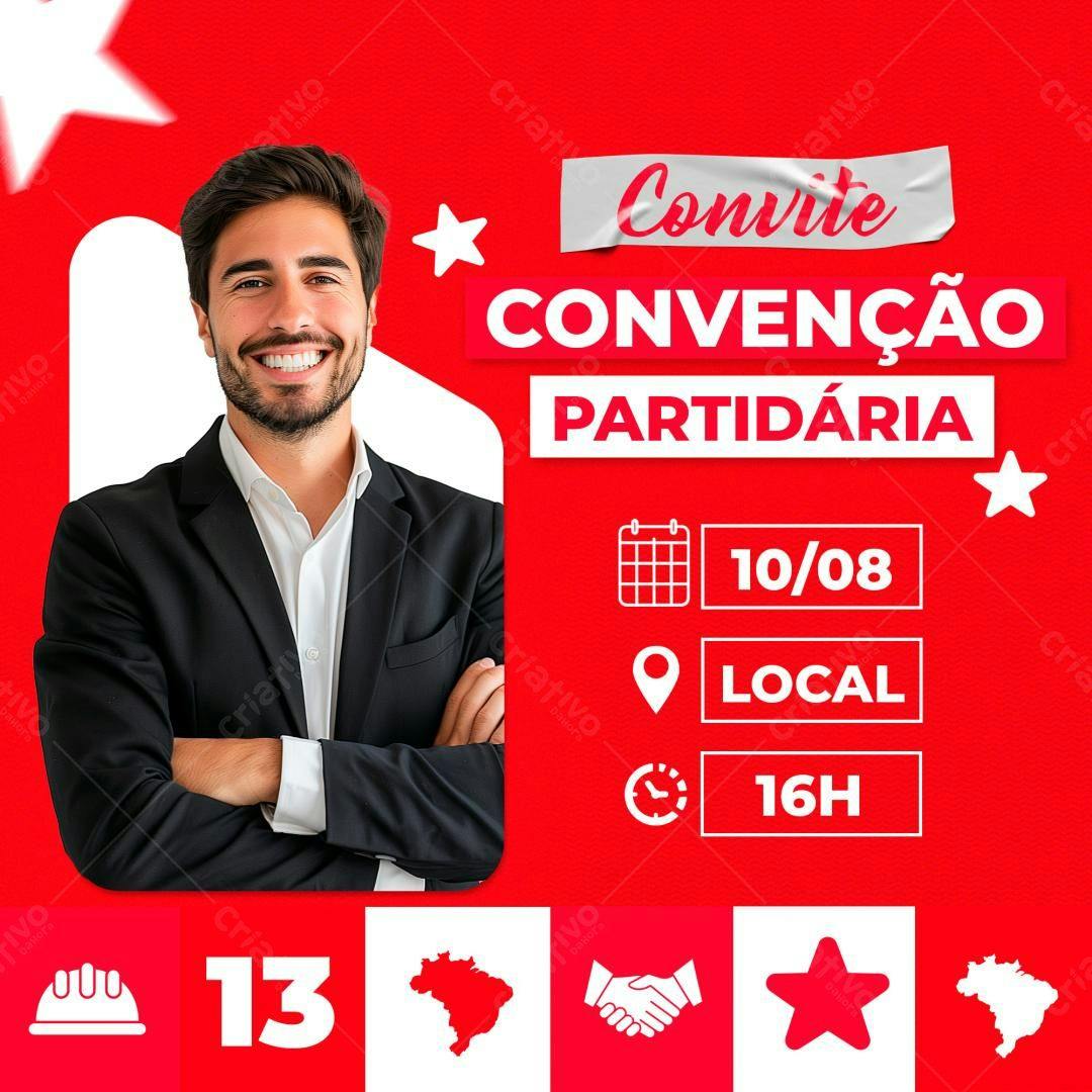 Convite Convenção Partidária PSD Editável