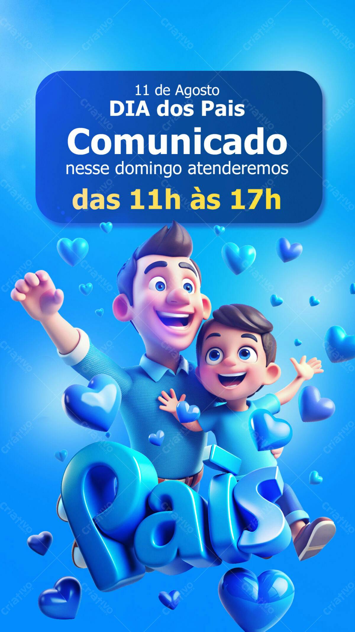 Comunicado Dia dos Pais PSD Editável