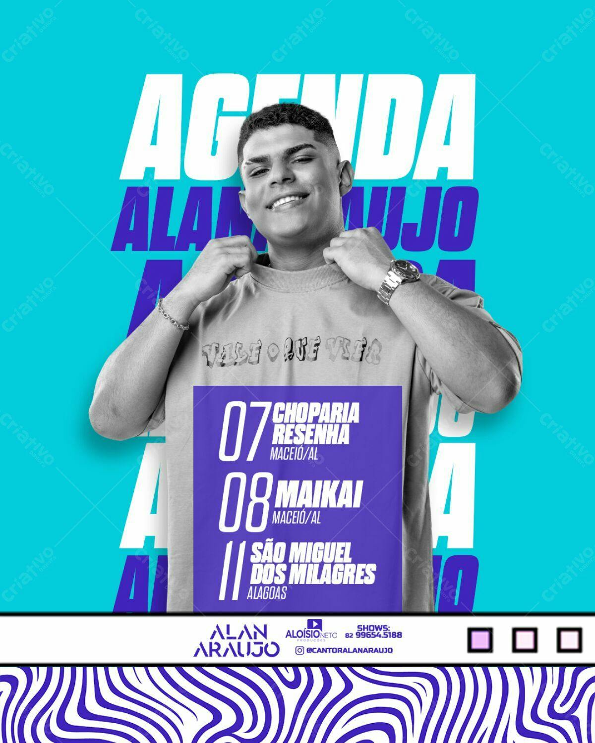 Flyer para Show do Cantor Alan Araújo PSD Editável