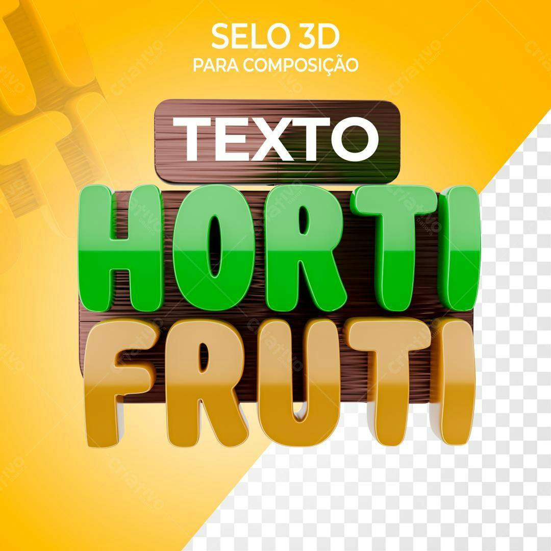 Selo 3D de marca verde e dourado estilo madeira