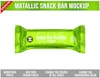 Snack bar metallic packaging mockup