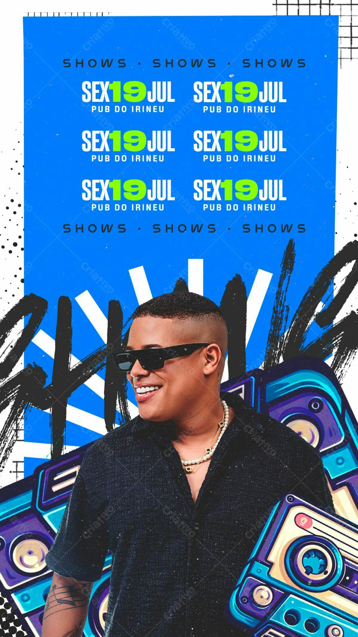 Flyer para Show Musical no Pub do Irinêu PSD Editável