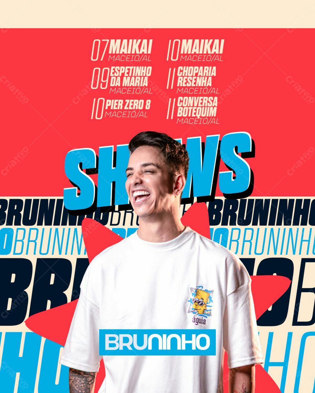 Flyer para Shows do Bruninho PSD Editável