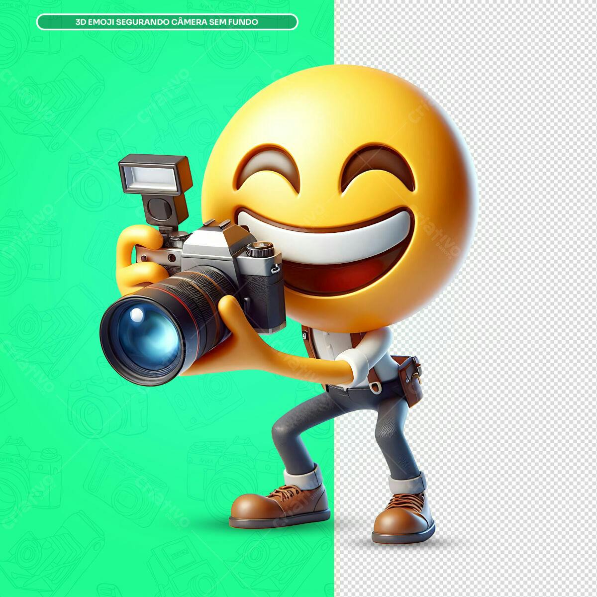 Emoji Fotógrafo Divertido PSD Editável