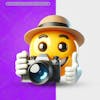 Emoji 3d holding camera smiling making thumbs up transparent