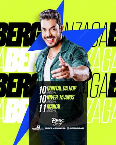 Agenda semanal de agosto berg gonzaga (feed e stories)